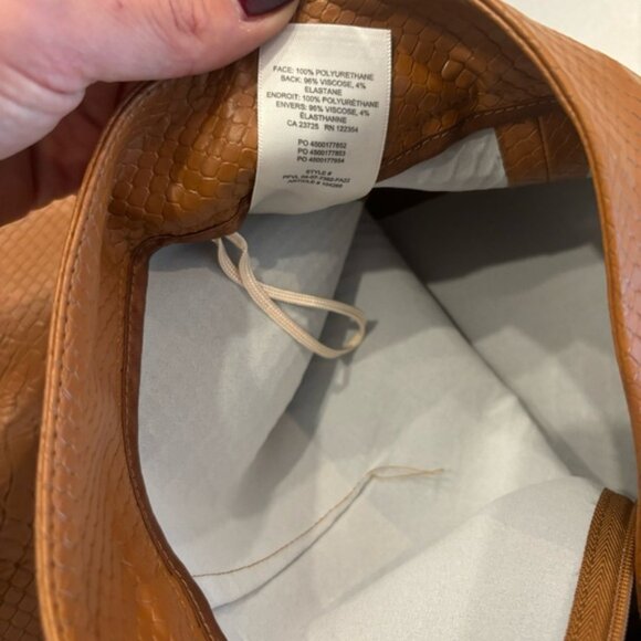 NWT ARITZIA Wilfred Patio Mini Skirt Vegan Python Leather Rich Chestnut Brown 10 - Picture 3 of 9